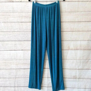 Citiknits Pull On Pants Women's Size Small Slinky Sand Mesh Stretchy Teal Green